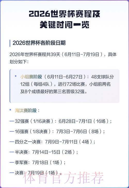 2026世界杯完整赛程完整版完整安排怎么查